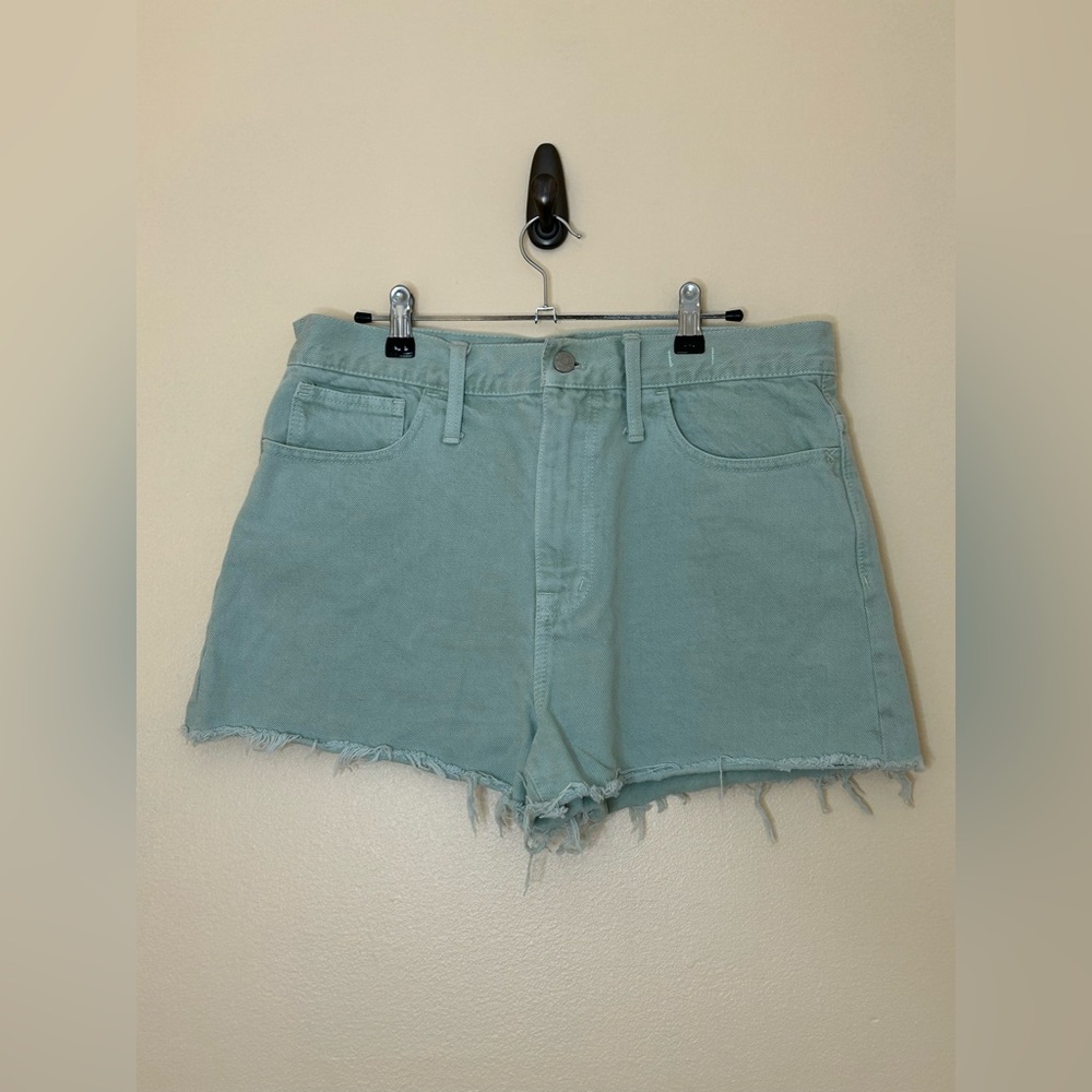 Madewell women’s shorts The Mom Jean Short mint teal color size 30